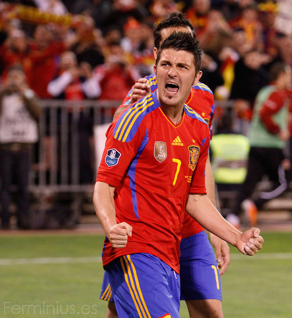 David Villa celebra un gol David Villa celebra un gol